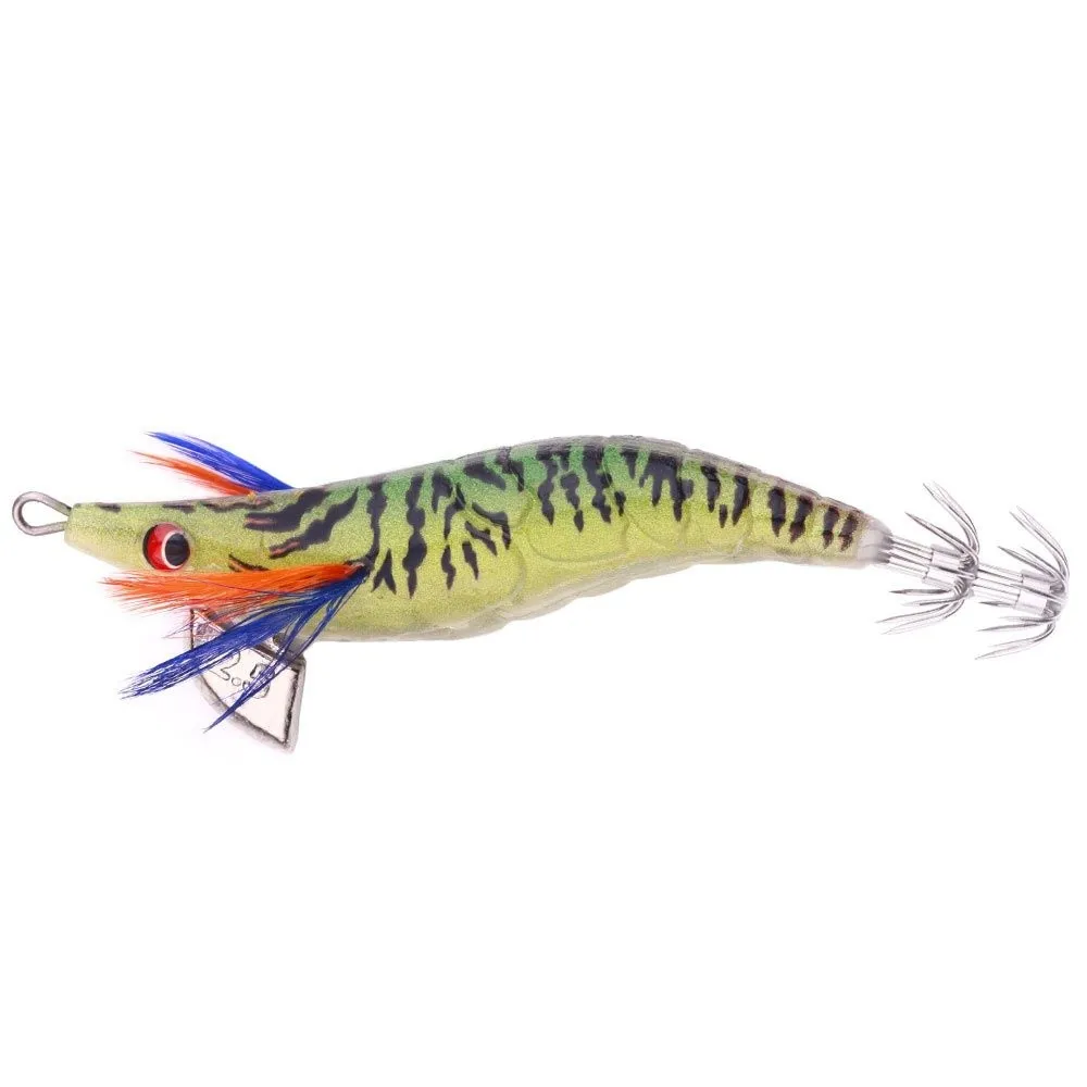 10cm 12g 2.5# hook Fishing Lure Artificial Squid Hook Jigs Noctilucent Squid Cuttlefish Jigs Lures Spinnerbait Wood Shrimp