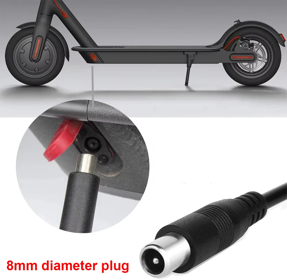 42V 2A Lithium Battery Charger 5.5×2.5/2.1mm 8mm 3pin Plug For Xiaomi Ninebot Electric Scooters M365 Segway Li-ion Battery Packs