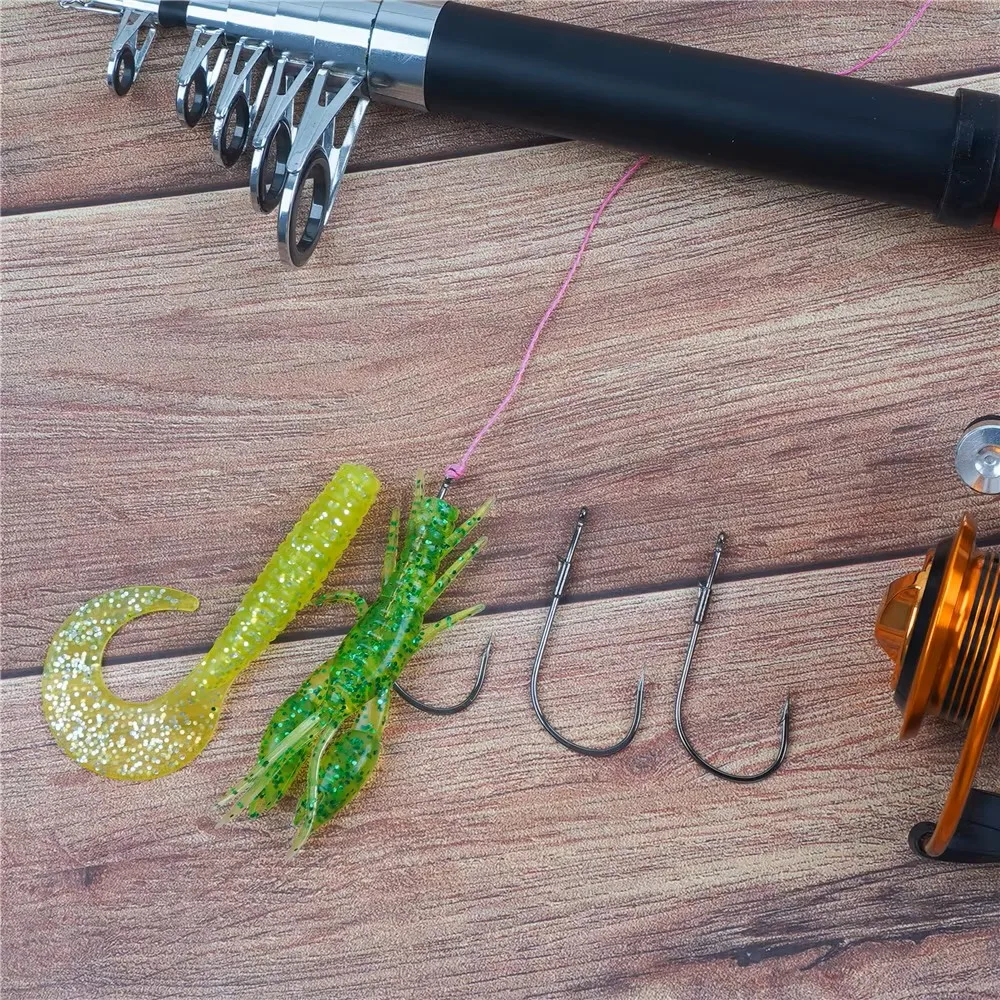 9KM Baitholder Worm Hook 10-30pcs Non-Offset Heavy Cover Hook for Bass Fishing Dual Barb Hook Punching Texas Drop Shot Neko Rig