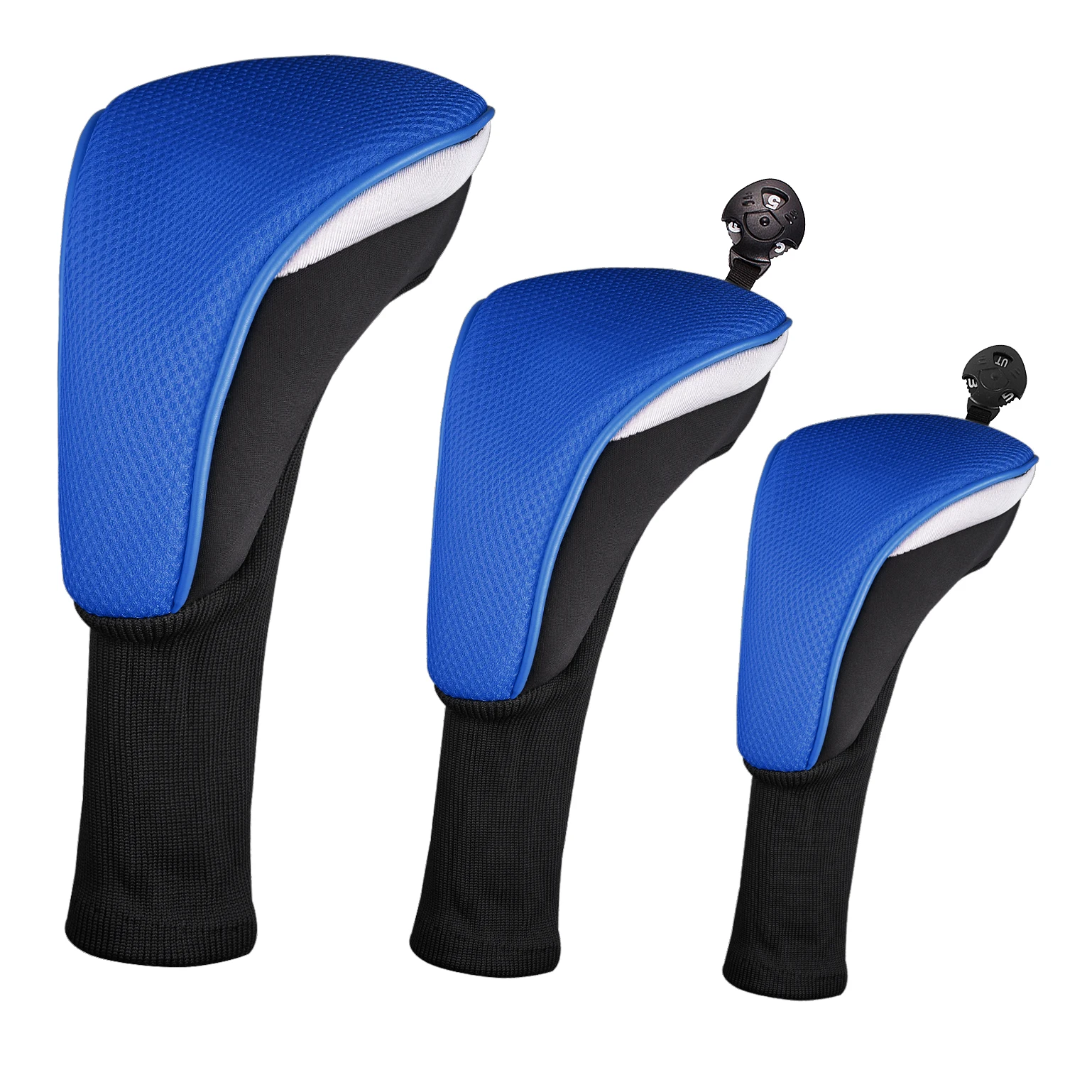 3Pcs/Set of Long-necked Golf Club Head Covers Numbered Wooden Club Head Covers Durable Golf Club Protectors and Golf Accessories