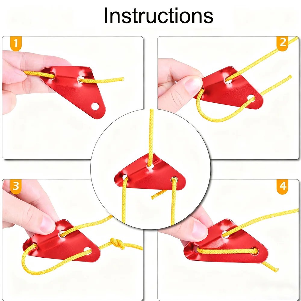 5/8Pcs Tent Guyline Rope Buckles Aluminum Alloy Outdoor Camping Wind Rope Stopper Portable Triangle Awning Buckle Tensioner