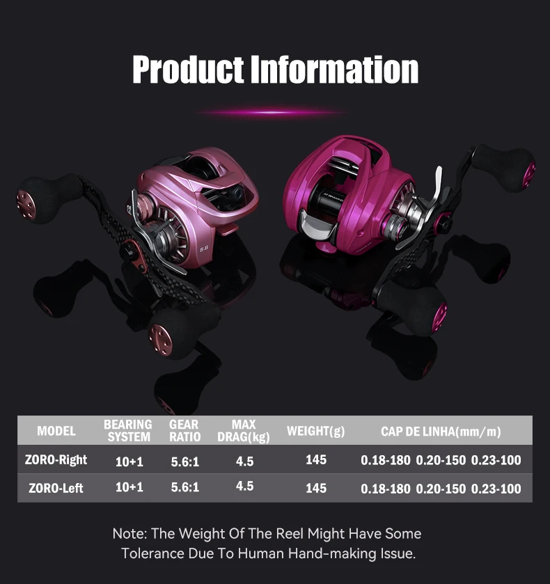 LEYDUN 2026 ZORO Baitcasting Fishing Reels 145g Ultra Light Alunminum Alloy 10+1BB 5.6:1 4.5KG Saltwater BFS Reel 3 Colors Reels