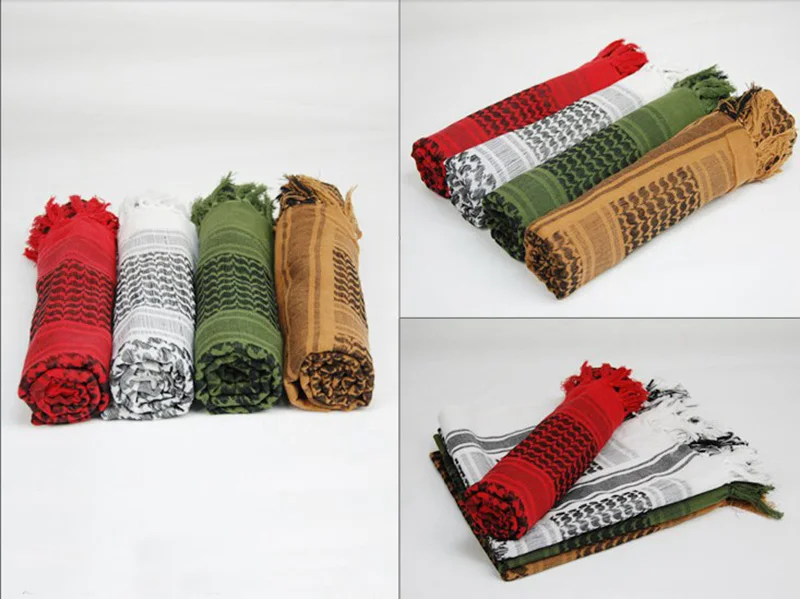 Tactical Keffiyeh Shemagh Arab Scarf Shawl Neck Cover Head Wrap Cotton Winter Scarves