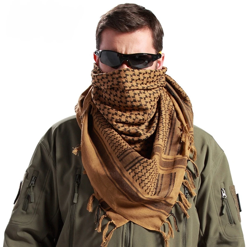 Tactical Keffiyeh Shemagh Arab Scarf Shawl Neck Cover Head Wrap Cotton Winter Scarves