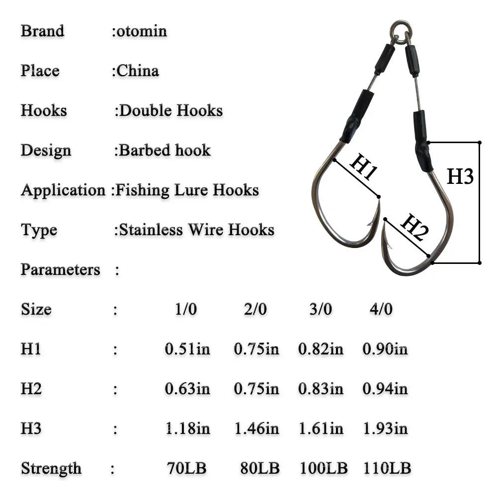 2pairs/bag Slow Fast Jigging Hook BKK Carbon Stainless Wire Jig Lure Hooks Saltwater Double Barbed Assist Hooks Fishing Tackle