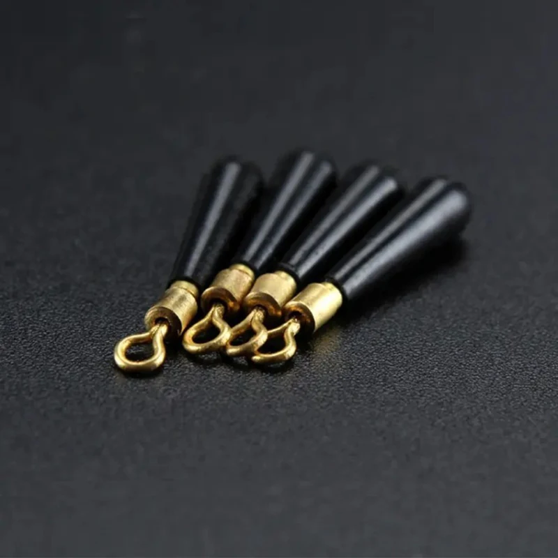 50Pcs Fishing Float Holders Copper Rotation Drift Quick Change Connector Rubber Swivels Silicone Holder Fishing Tools Tackle