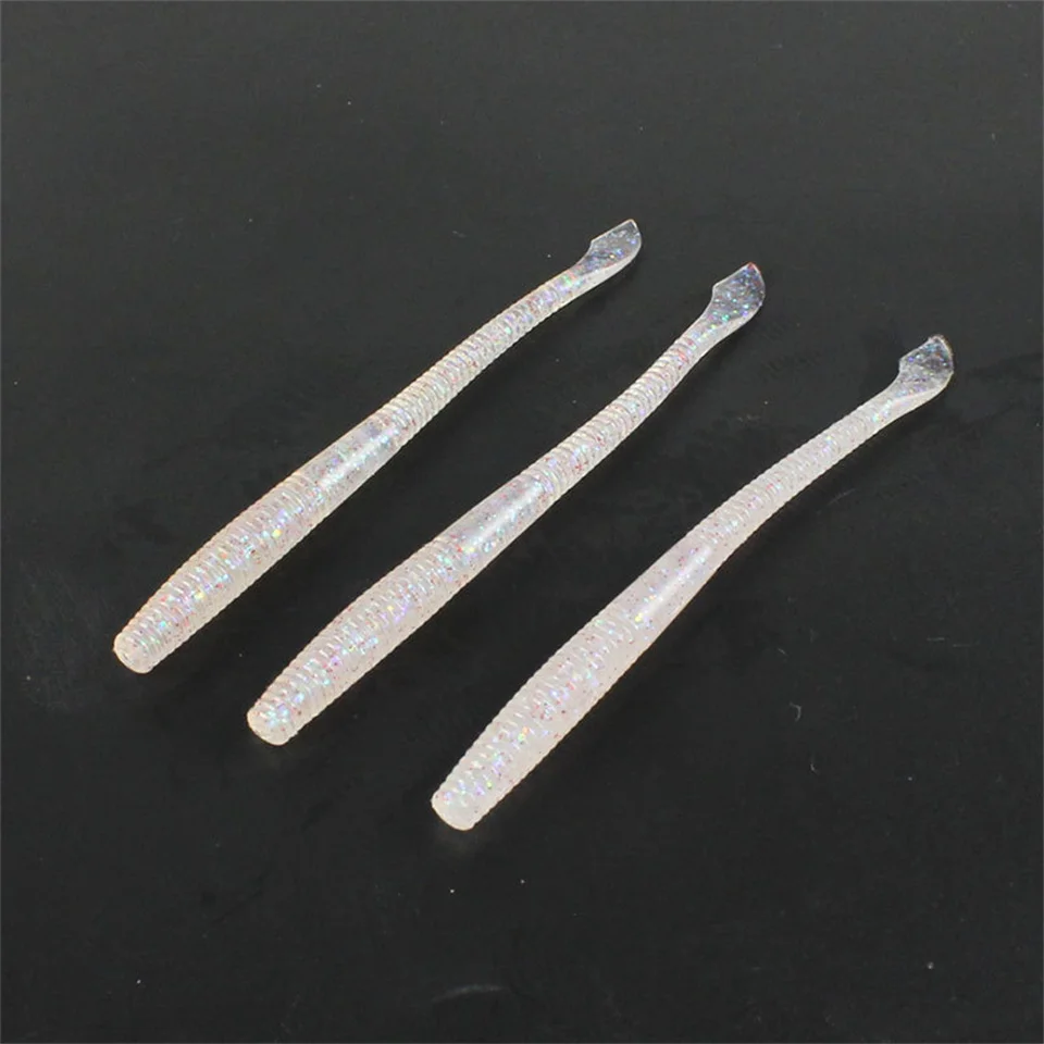 MUKUN 10PCS Stick Soft Bait 10cm 2.3g Silicone Worm Sinking Minnow Swimbait Wobblers Freshwater Bass Pike Soft Fishing Lures
