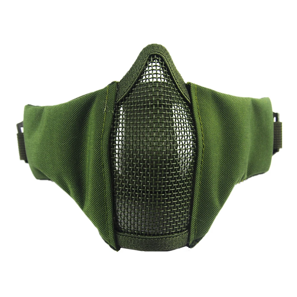 Half Face Metal Steel Airsoft Mask Hunting Tactical Net Mesh Mask CS Protective Halloween Party Half Face Paintball Masks