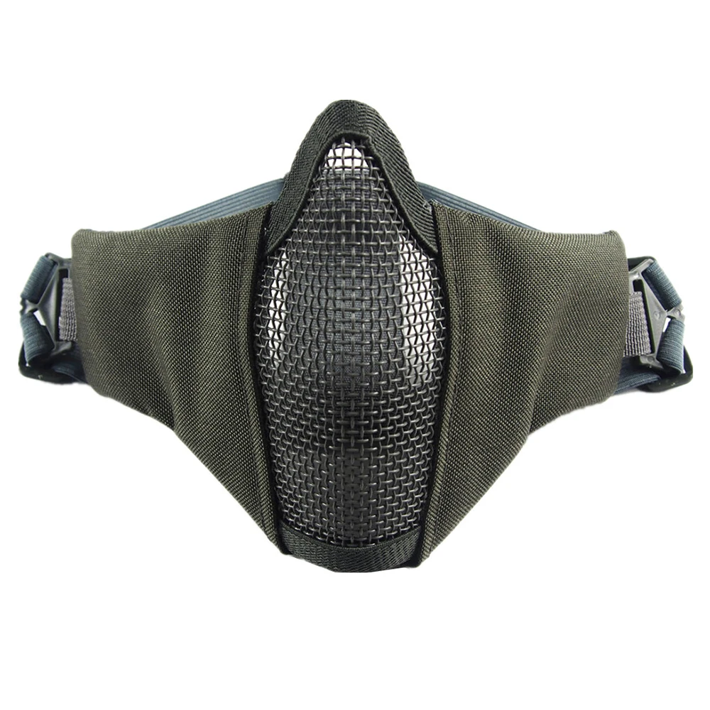 Half Face Metal Steel Airsoft Mask Hunting Tactical Net Mesh Mask CS Protective Halloween Party Half Face Paintball Masks