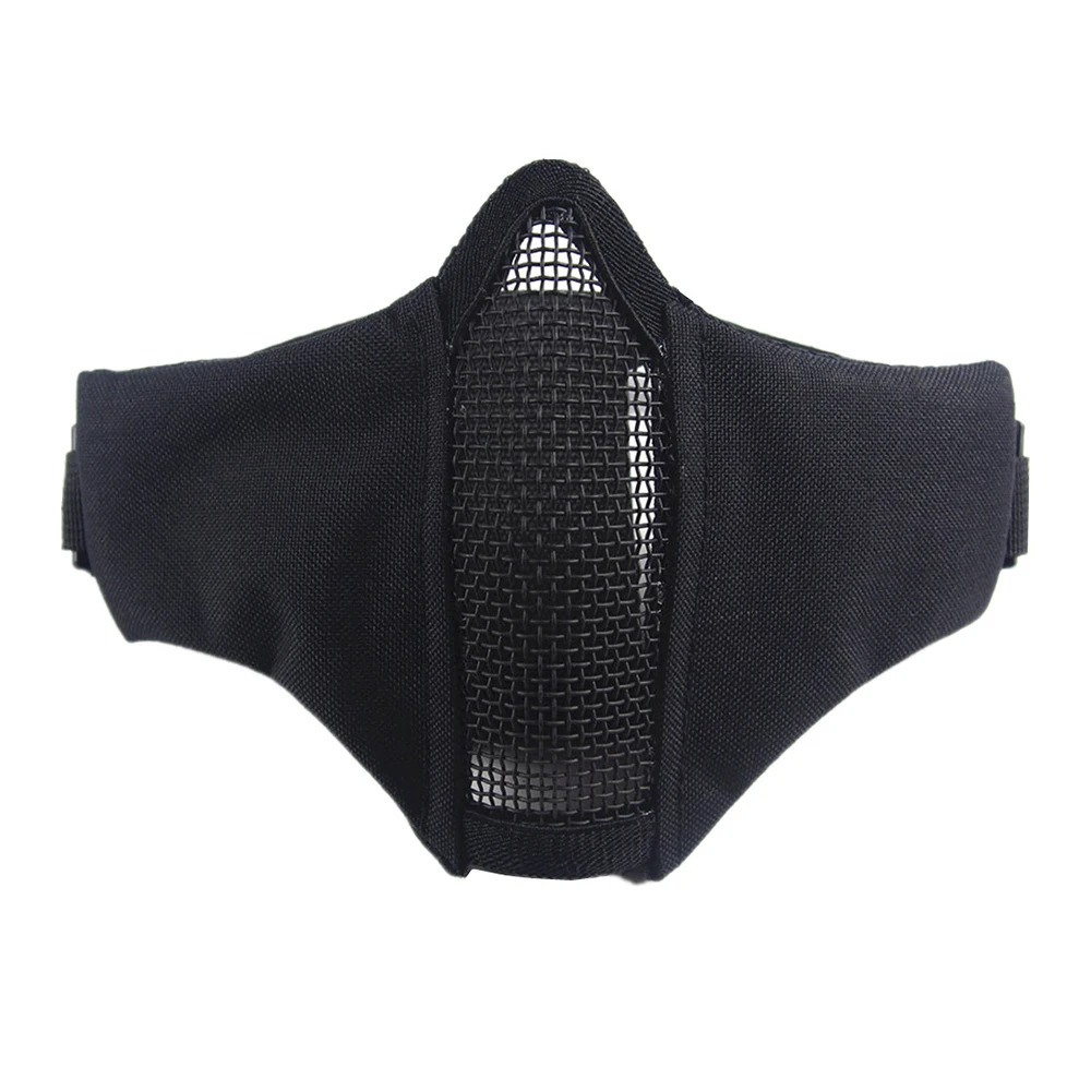 Half Face Metal Steel Airsoft Mask Hunting Tactical Net Mesh Mask CS Protective Halloween Party Half Face Paintball Masks