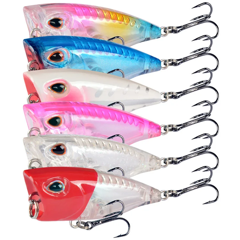 YUCONG 1PC Mini Popper Fishing Lure 4cm-3.5g Floating Poper Bait Top Water Bait Crankbait Wobbler Artificial Swimbait Minnow