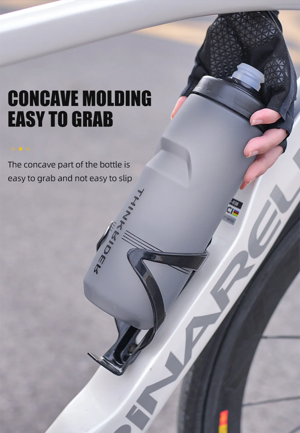 ThinkRider 620/750ML Bicycle Bottle MTB Road Bike Water Bottle Outdoor Sports Plastic Portable Large Capacity