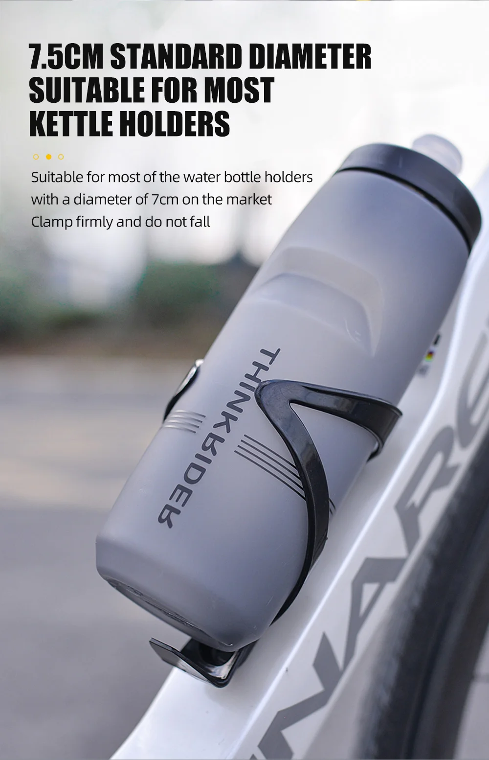 ThinkRider 620/750ML Bicycle Bottle MTB Road Bike Water Bottle Outdoor Sports Plastic Portable Large Capacity