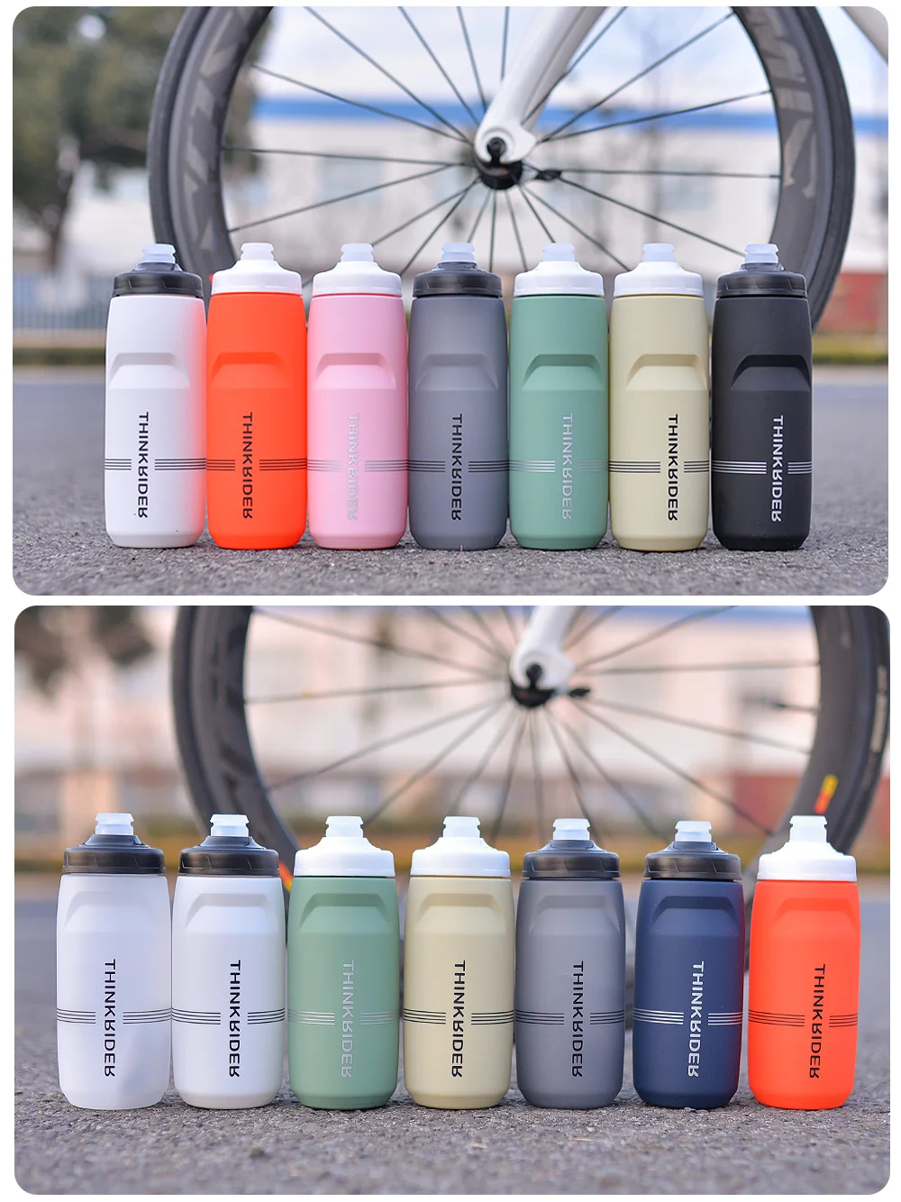ThinkRider 620/750ML Bicycle Bottle MTB Road Bike Water Bottle Outdoor Sports Plastic Portable Large Capacity