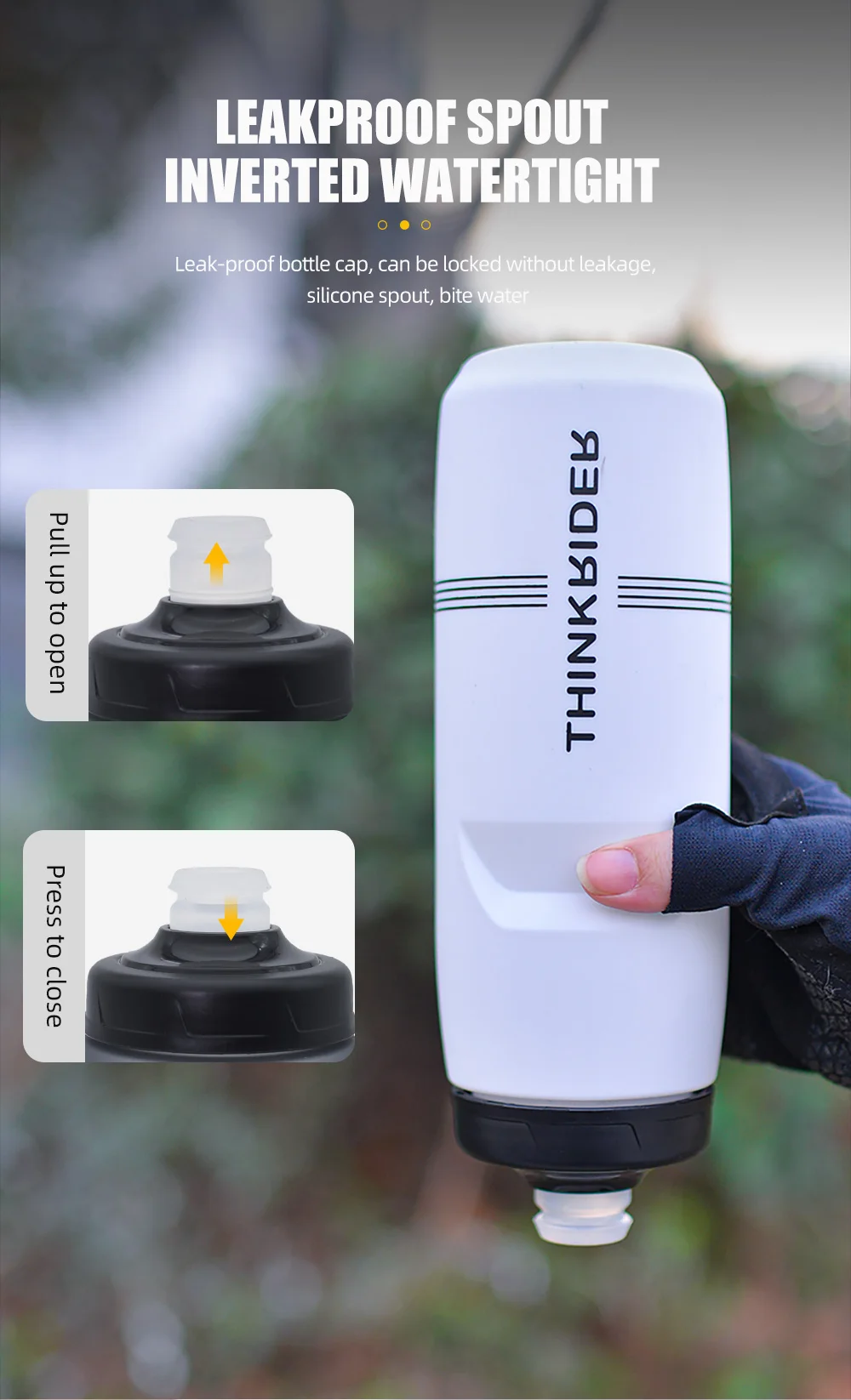 ThinkRider 620/750ML Bicycle Bottle MTB Road Bike Water Bottle Outdoor Sports Plastic Portable Large Capacity