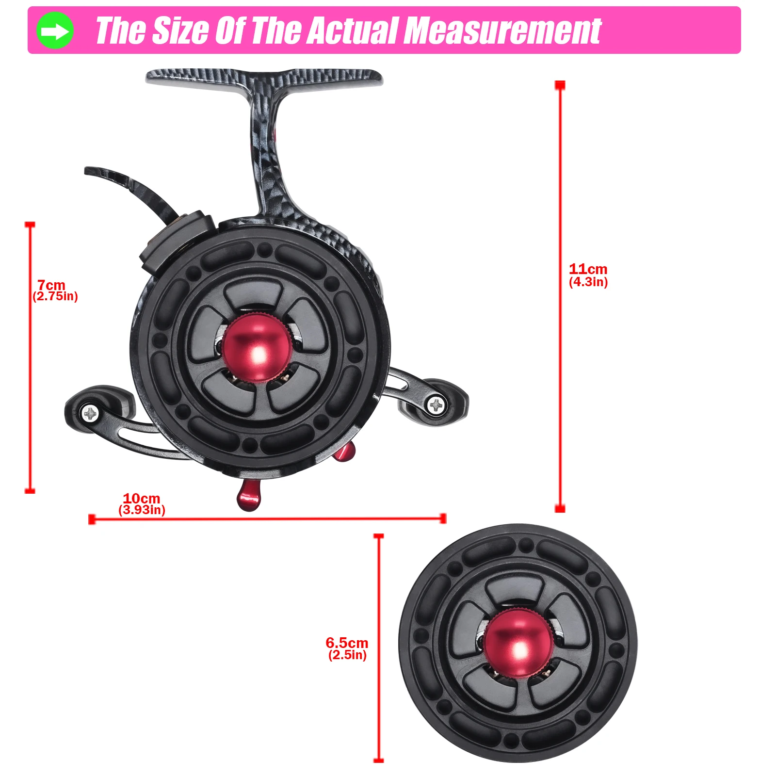 SAMOLLA New Ice Fishing Reels Winter Coil High-foot 3.5:1 Portable Ultra Smooth Magnetic Drop System Inline Ice Reel 8KG Drag