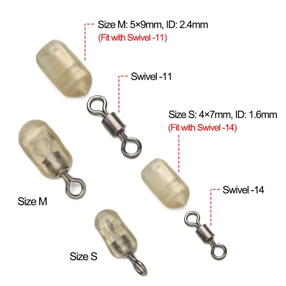 50PCS Accessories for Carp Fishing Swivel Stop Beads Quick Change Spinner Swivel Match Feeder Coarse Fishing Tackle