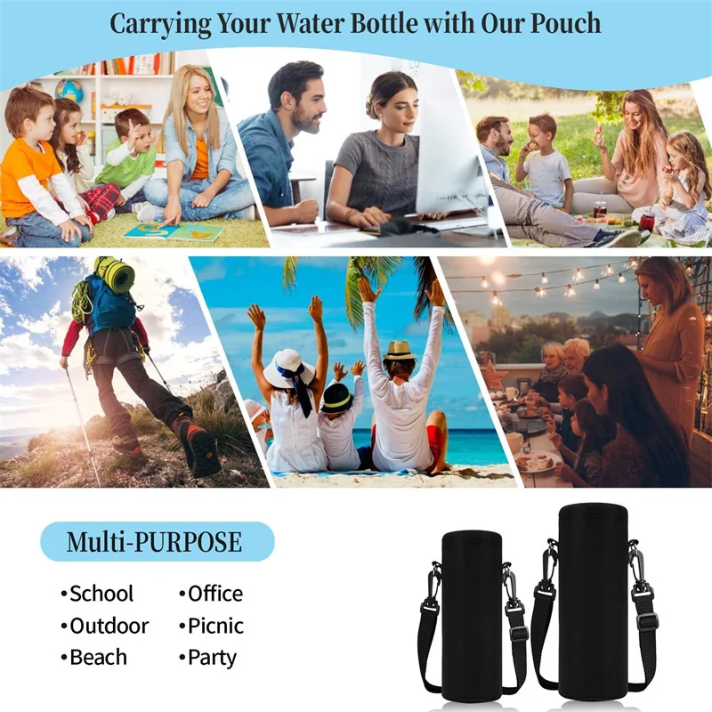 1pc 420-1500ML Sports Water Bottle Case Insulated Bag Neoprene Pouch Holder Sleeve Cover Carrier for Mug Bottle Cup
