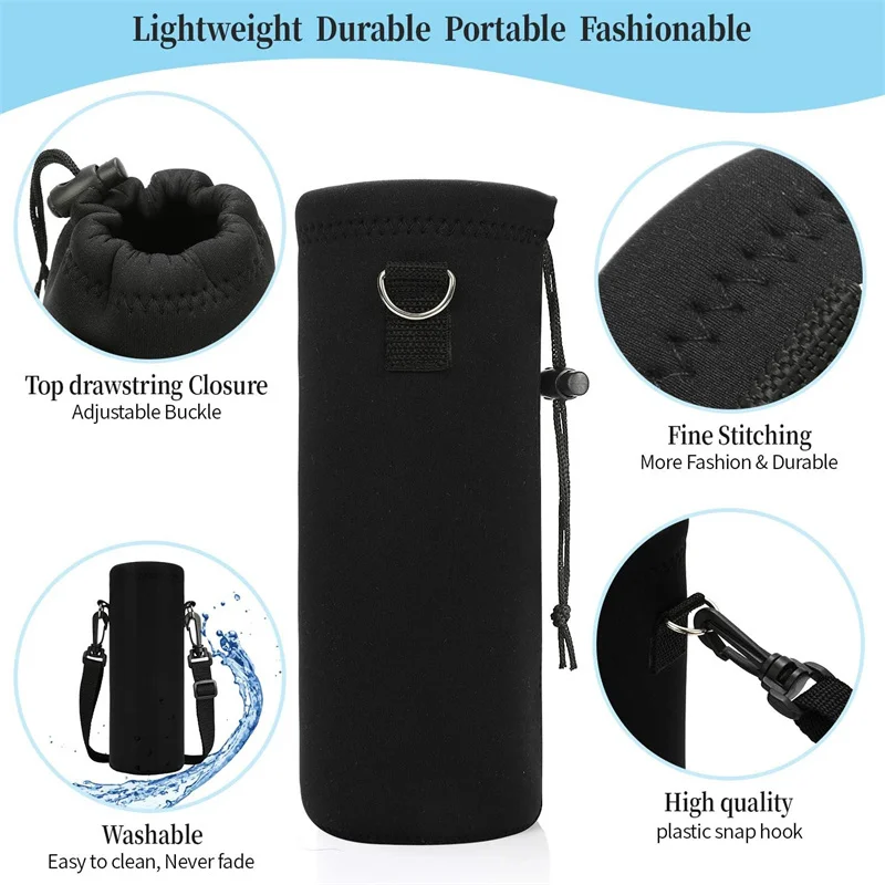 1pc 420-1500ML Sports Water Bottle Case Insulated Bag Neoprene Pouch Holder Sleeve Cover Carrier for Mug Bottle Cup