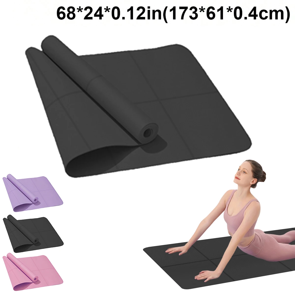 Yoga Mat Anti-skid Sports Fitness EVA Comfort Foam 4MM Thick Yoga Mat for Exercise Yoga and Pilates Gymnastics Mat