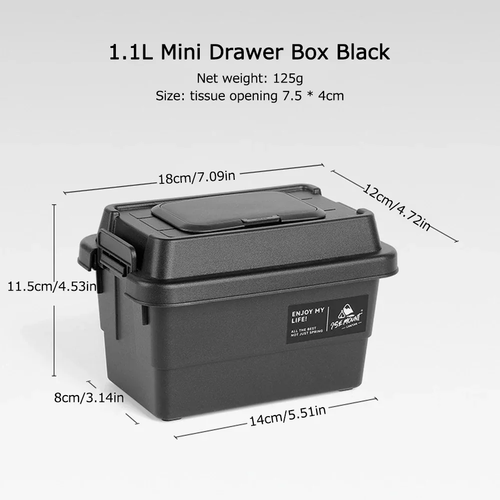 Outdoor Tissue Case Desktop Napkin Paper Storage Box Portable 1.1L Camping Picnic Seasoning Bottle Organizer Sundries Bucket