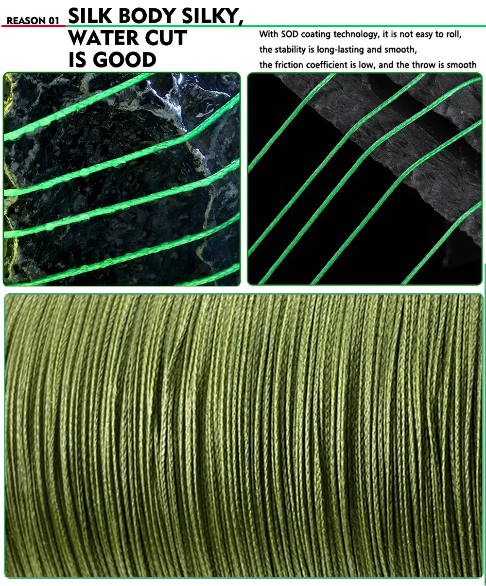 JOF Carp Fishing Line 8 Strands/4 Strands 500M/300M Braided Multifilament PE Cord Janpan Material 10-120LB