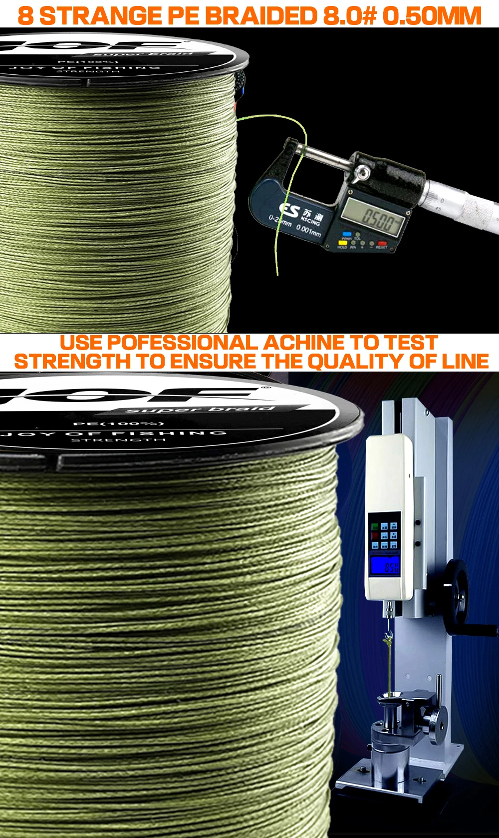JOF Carp Fishing Line 8 Strands/4 Strands 500M/300M Braided Multifilament PE Cord Janpan Material 10-120LB