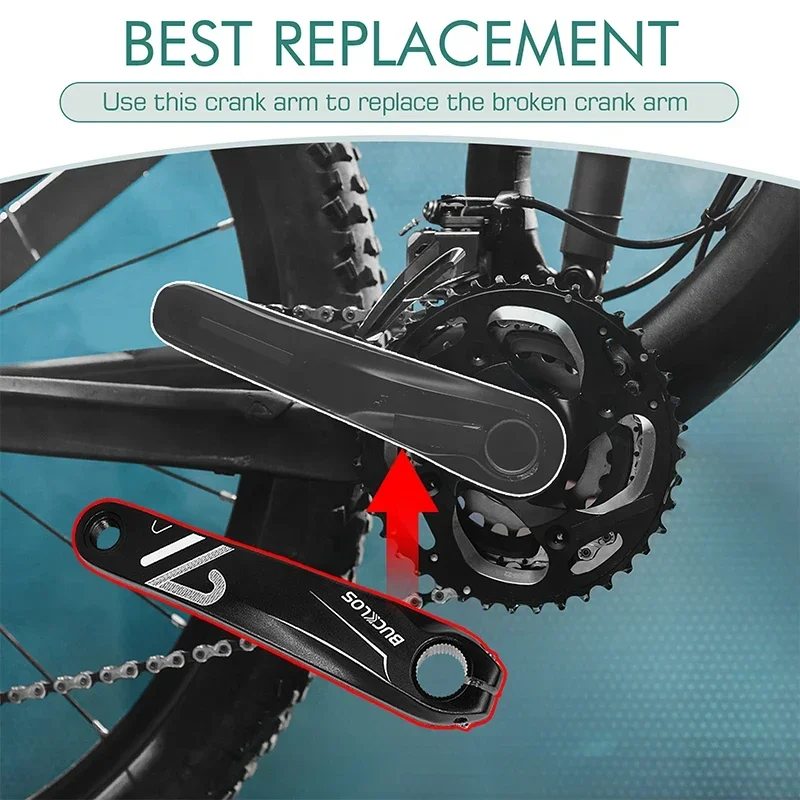 BUCKLOS Bike Crank Arm Square/Diamond/Spline Hole Cranks Aluminum Alloy E-Bike Crank 152mm 170mm 175mm Bicycle Crankset Parts