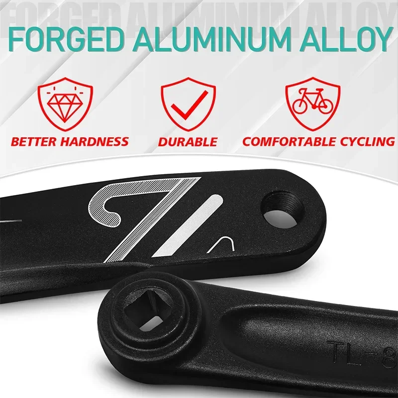BUCKLOS Bike Crank Arm Square/Diamond/Spline Hole Cranks Aluminum Alloy E-Bike Crank 152mm 170mm 175mm Bicycle Crankset Parts