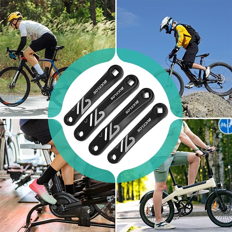 BUCKLOS Bike Crank Arm Square/Diamond/Spline Hole Cranks Aluminum Alloy E-Bike Crank 152mm 170mm 175mm Bicycle Crankset Parts