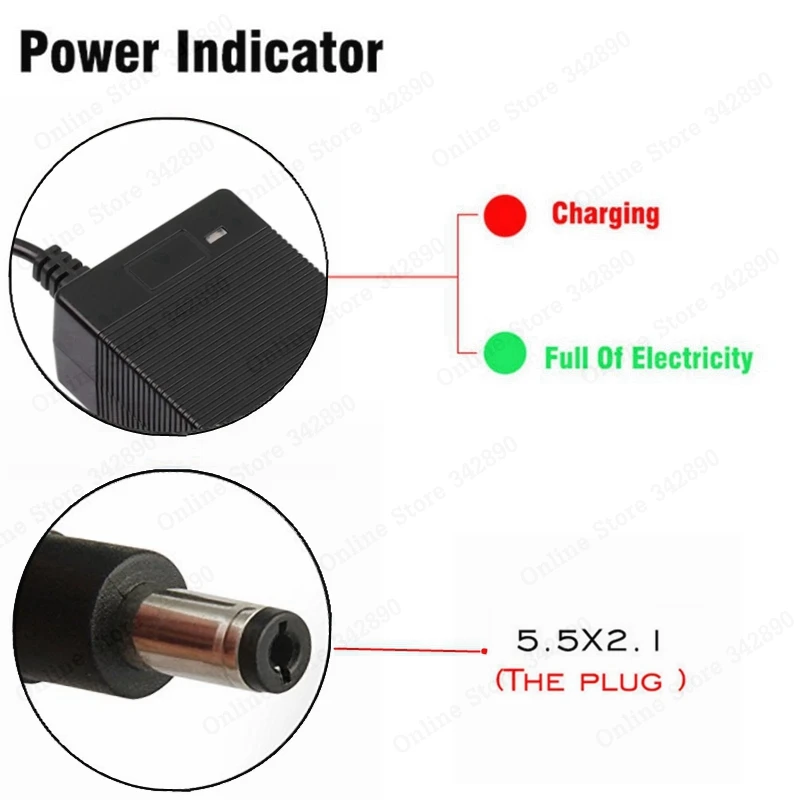 YYHQQBAD 29.4V 2A Lithium Battery Charger for 24V 25.2V 25.9V Electric Scooter Electric Bicycle 7Series Li-ion Battery Charger