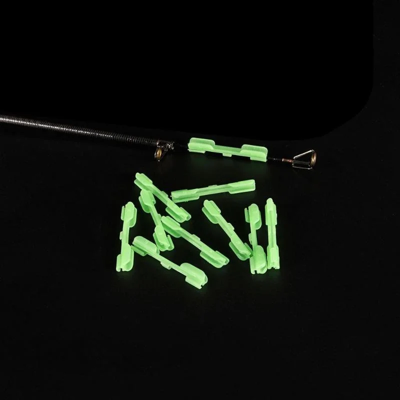 FLYSAND Night Fishing Light Stick Clip ABS Fishing Float Tip Light Holder Luminous Effect Light Stick Clip Card Holder 10PCS/Bag