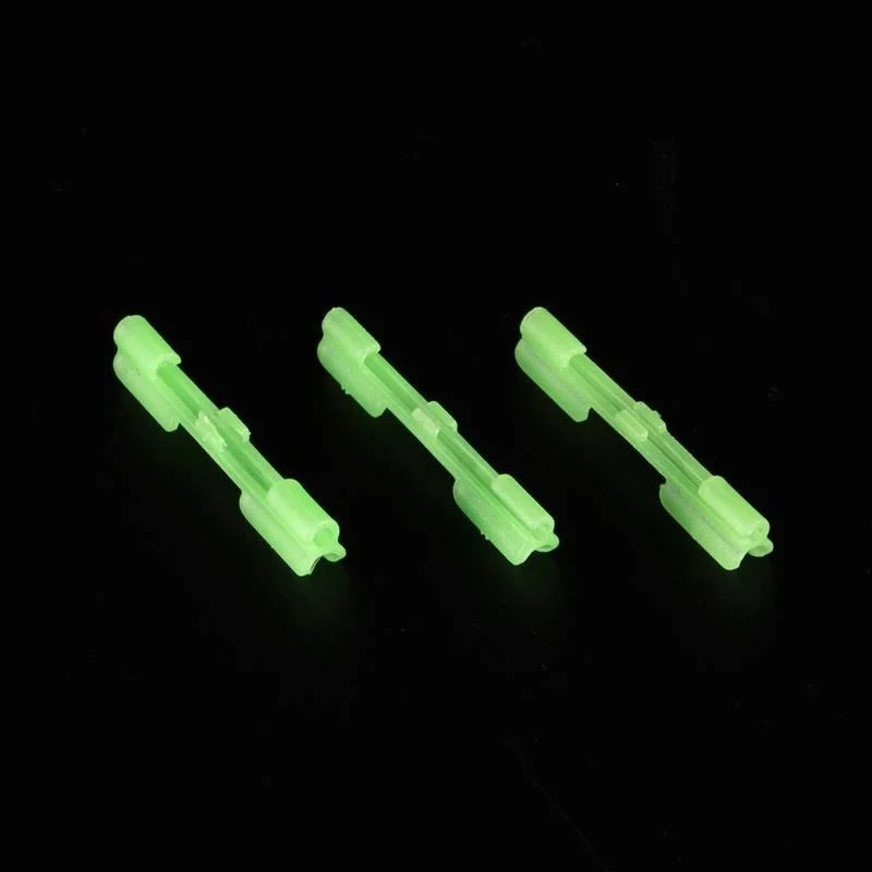 FLYSAND Night Fishing Light Stick Clip ABS Fishing Float Tip Light Holder Luminous Effect Light Stick Clip Card Holder 10PCS/Bag