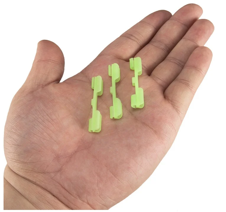 FLYSAND Night Fishing Light Stick Clip ABS Fishing Float Tip Light Holder Luminous Effect Light Stick Clip Card Holder 10PCS/Bag
