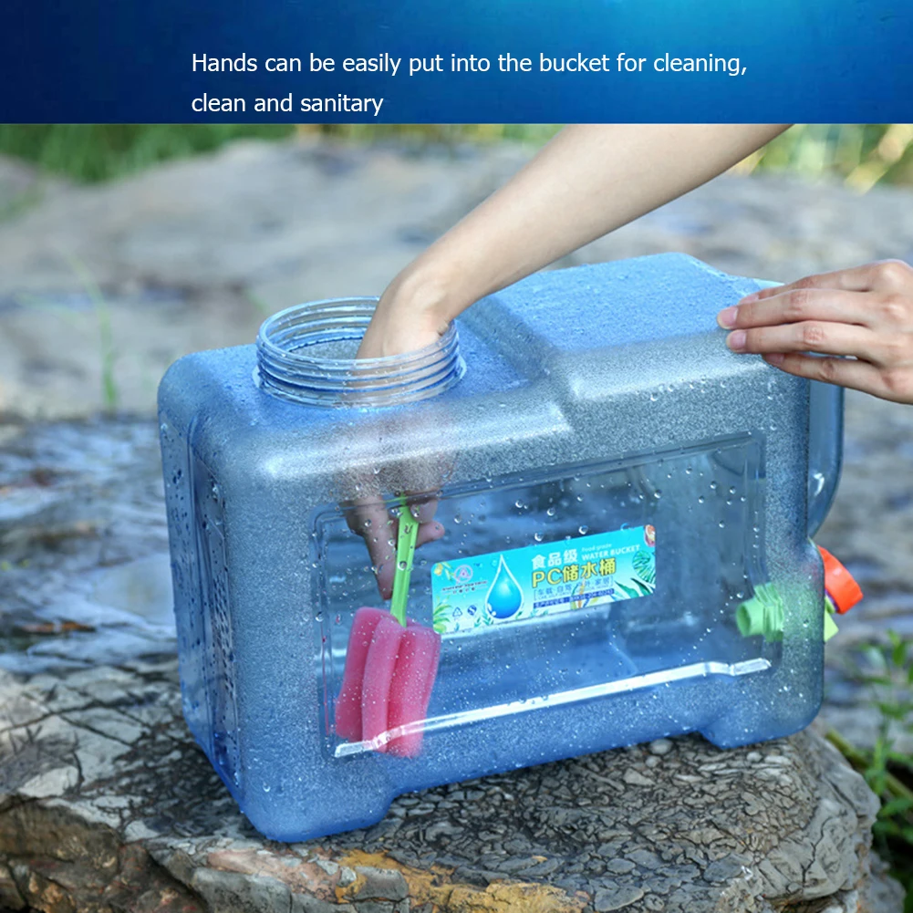 15-5L Capacity Outdoor Water Bucket with Faucet Portable Water Tank for Outdoor Camping Hiking Picnic Water Container