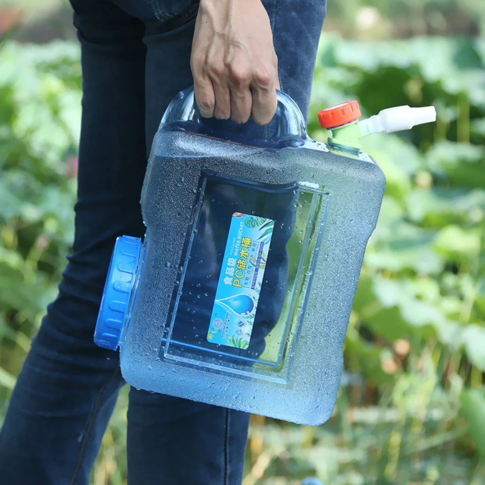15-5L Capacity Outdoor Water Bucket with Faucet Portable Water Tank for Outdoor Camping Hiking Picnic Water Container