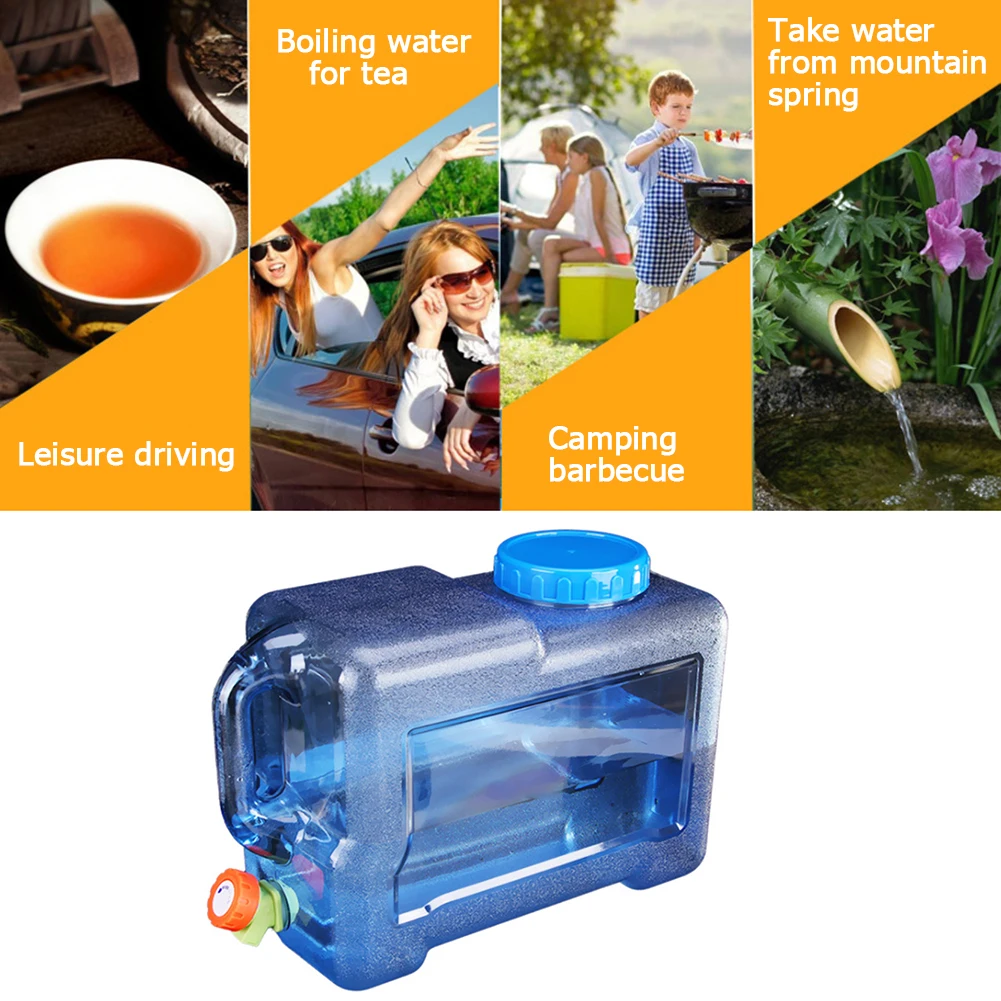 15-5L Capacity Outdoor Water Bucket with Faucet Portable Water Tank for Outdoor Camping Hiking Picnic Water Container