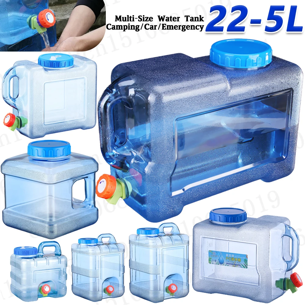 15-5L Capacity Outdoor Water Bucket with Faucet Portable Water Tank for Outdoor Camping Hiking Picnic Water Container