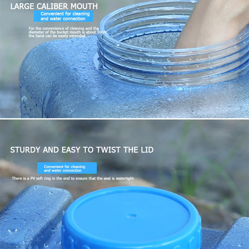 15-5L Capacity Outdoor Water Bucket with Faucet Portable Water Tank for Outdoor Camping Hiking Picnic Water Container