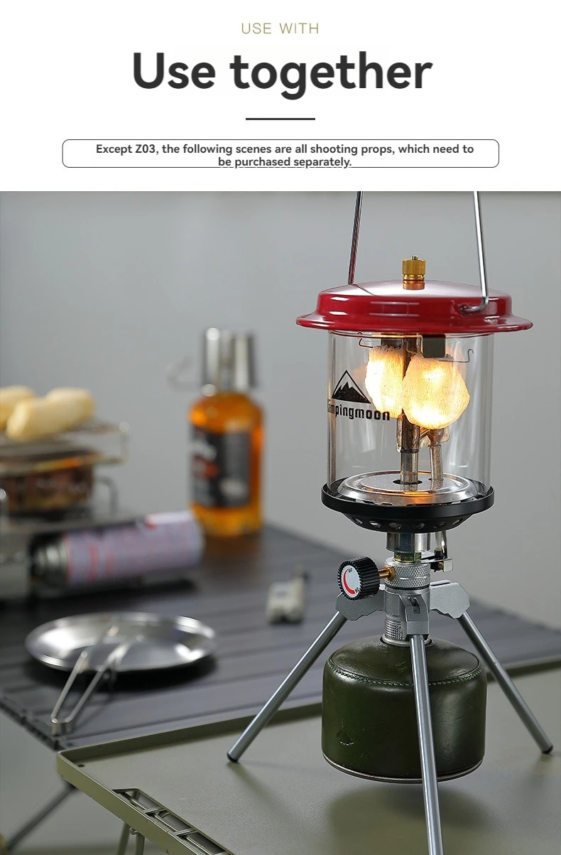 CAMPINGMOON Z03 Aluminum Alloy Camping Stove With Raised Joint High Mountain Flat Gas Tank Adapter Camping Kitchen Tool