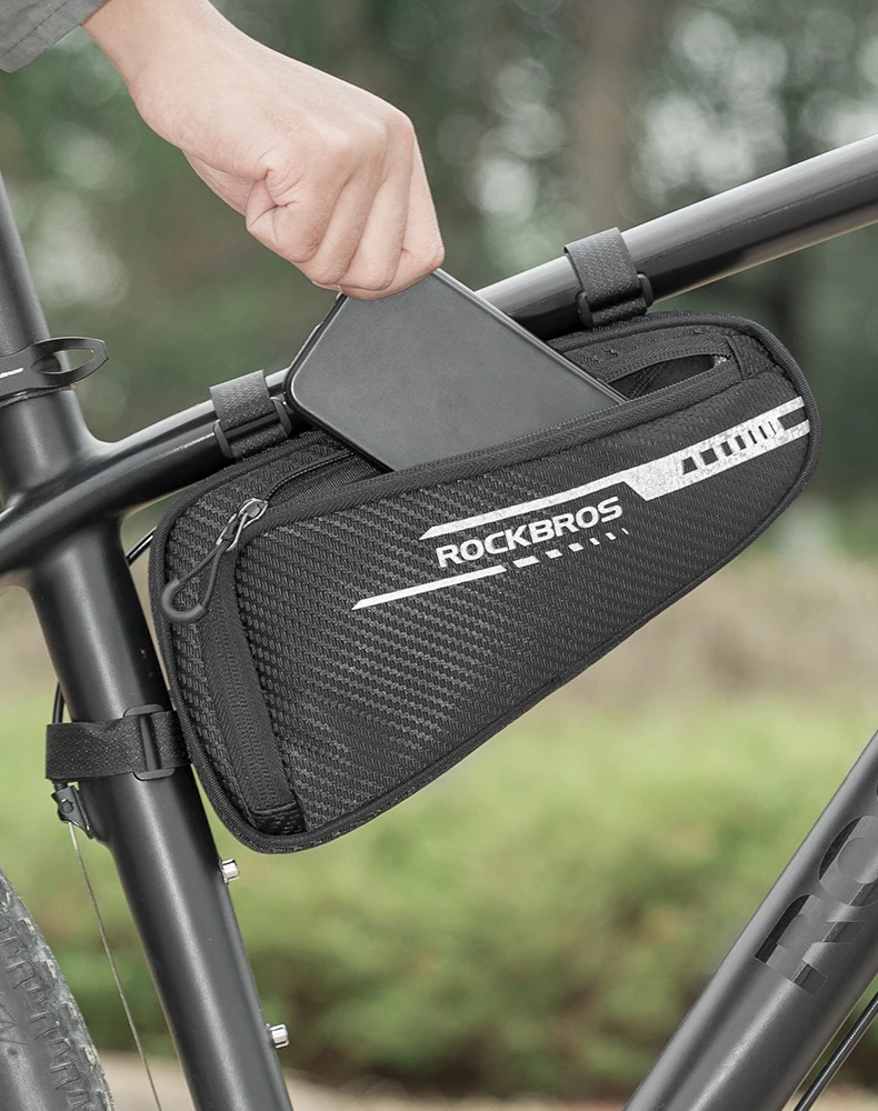 ROCKBROS 1.2LBicycle Bag Side Pockets Twill ToxturoTube Triangle Bag Ride Without Touch Lengs Reflective Bag Bike Accessories