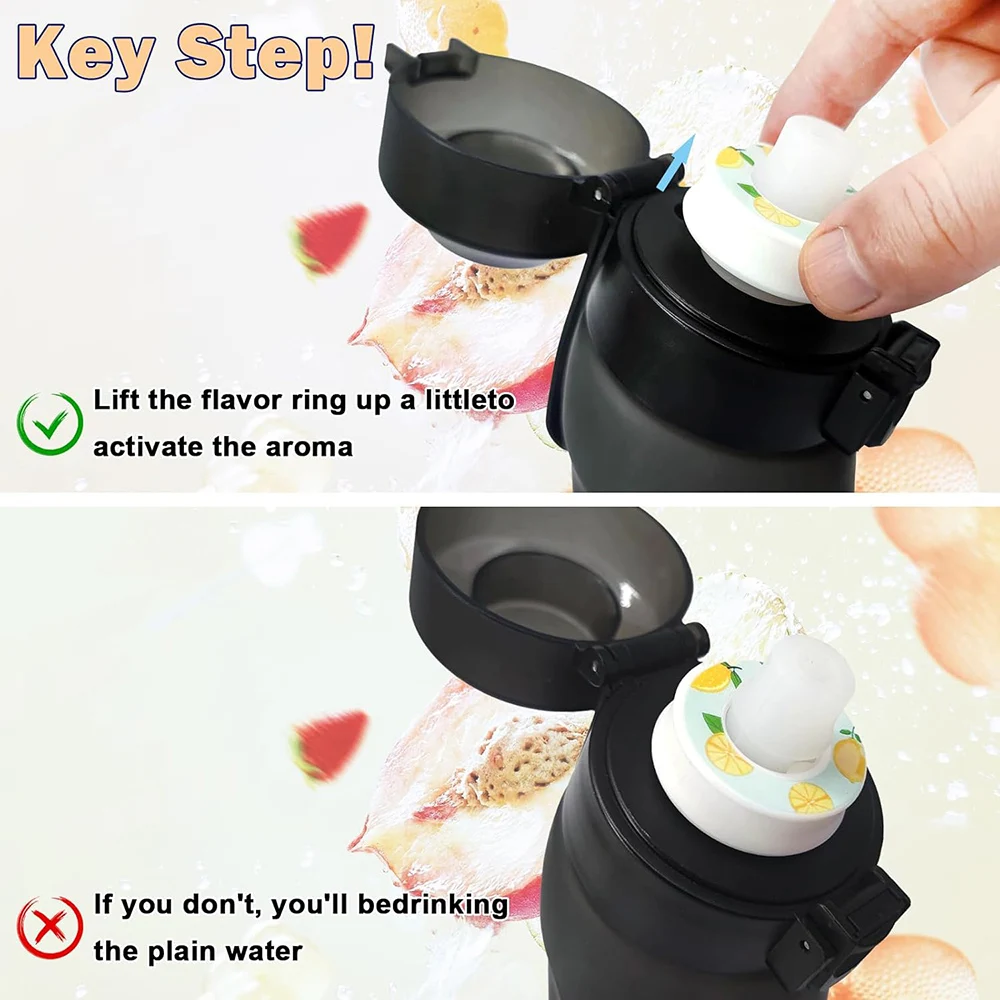 1pcs Air Flavor Pods Water Bottle Flavor Caps Fruit Scent Pods for Water Bottles Sports Water Cup Rings Outdoor Sport