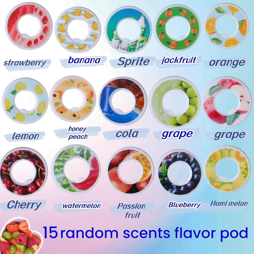 1pcs Air Flavor Pods Water Bottle Flavor Caps Fruit Scent Pods for Water Bottles Sports Water Cup Rings Outdoor Sport