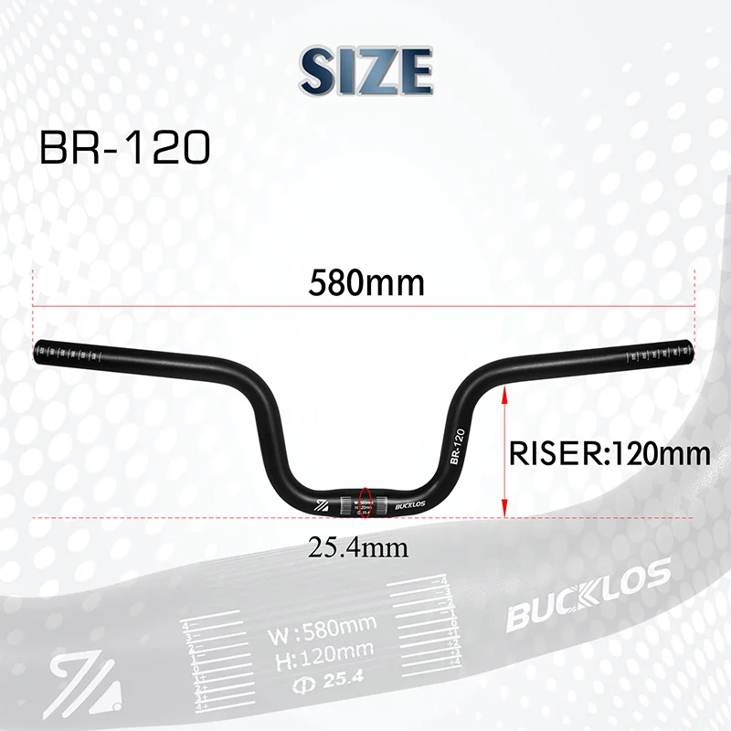 BUCKLOS MTB Handlebar 580/620/720/780MM Bicycle Swallow Handlebar 25.4MM 31.8MM Mountain Bike Handle Bar Aluminum Riser Bar
