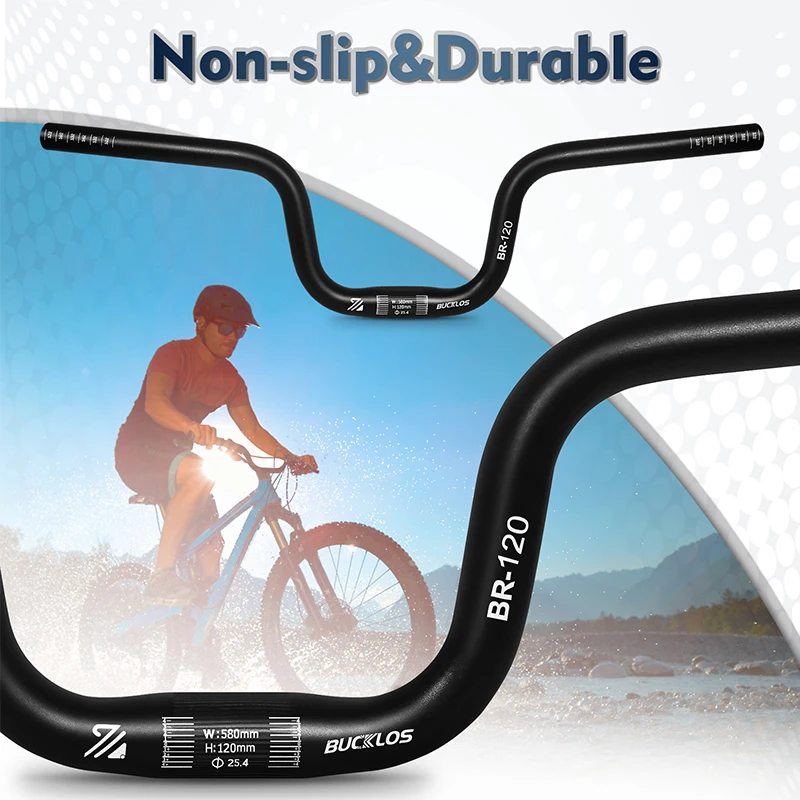 BUCKLOS MTB Handlebar 580/620/720/780MM Bicycle Swallow Handlebar 25.4MM 31.8MM Mountain Bike Handle Bar Aluminum Riser Bar