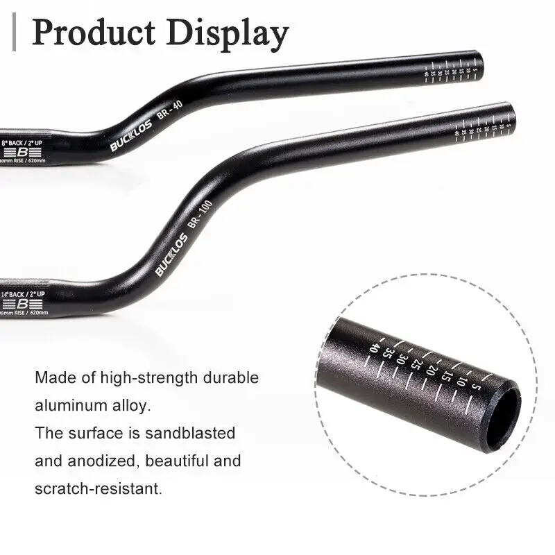 BUCKLOS MTB Handlebar 580/620/720/780MM Bicycle Swallow Handlebar 25.4MM 31.8MM Mountain Bike Handle Bar Aluminum Riser Bar