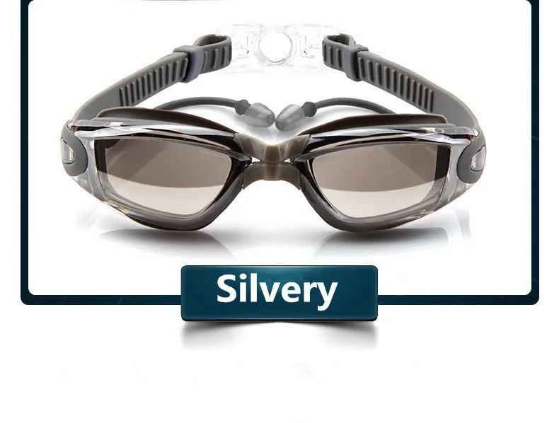Swimming Goggles Adult Pool Glasses Anti Fog Men Women UV Protection Optical Waterproof Swim Eyewear with Earplugs