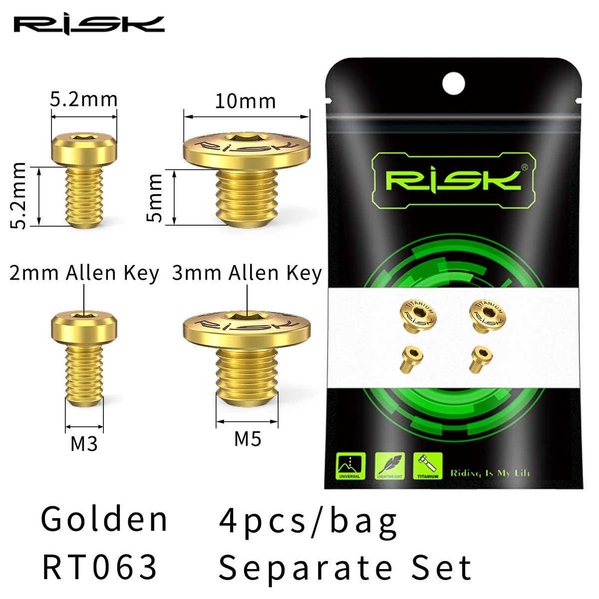 RISK A Whole/Separate Oil Cylinder Lid Bolts for Shimano Bike Brake Lever Titanium Disc Fixed Screw Bicycle Hydraulic Brake Bolt