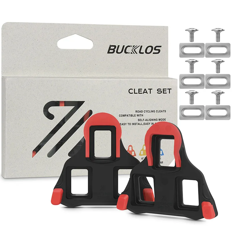 BUCKLOS Bike Pedal Cleat Set 0/2/6 Degree for SPD-SL for SH10 SH11 SH12 Lock Pedal Cleats Cover Road Bike Lock Pedal Bike Parts