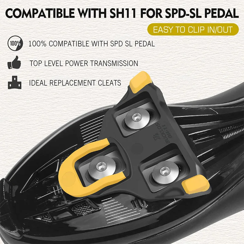 BUCKLOS Bike Pedal Cleat Set 0/2/6 Degree for SPD-SL for SH10 SH11 SH12 Lock Pedal Cleats Cover Road Bike Lock Pedal Bike Parts